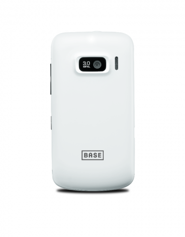 Die Rückseite des Base Varia mit weißem Akkudeckel (Bild: Base)